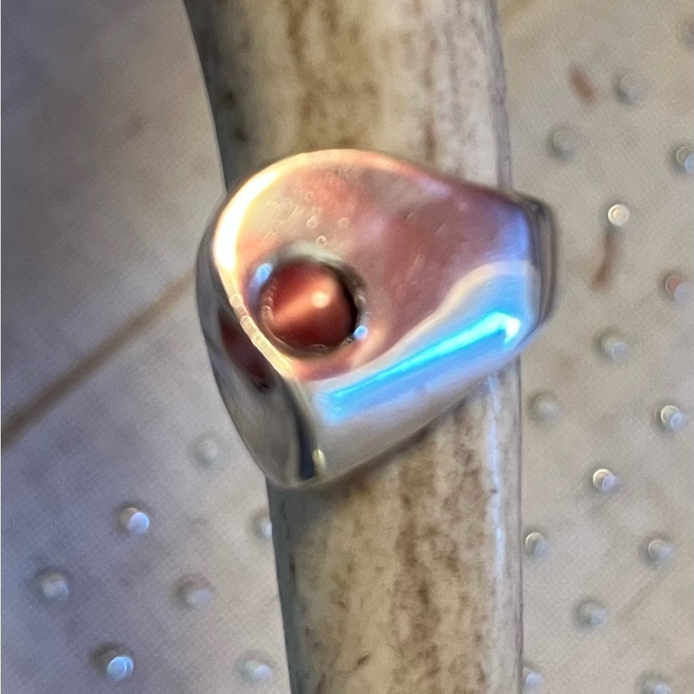 Sterling Silver/ Cat Eye Stone Ring - image 5